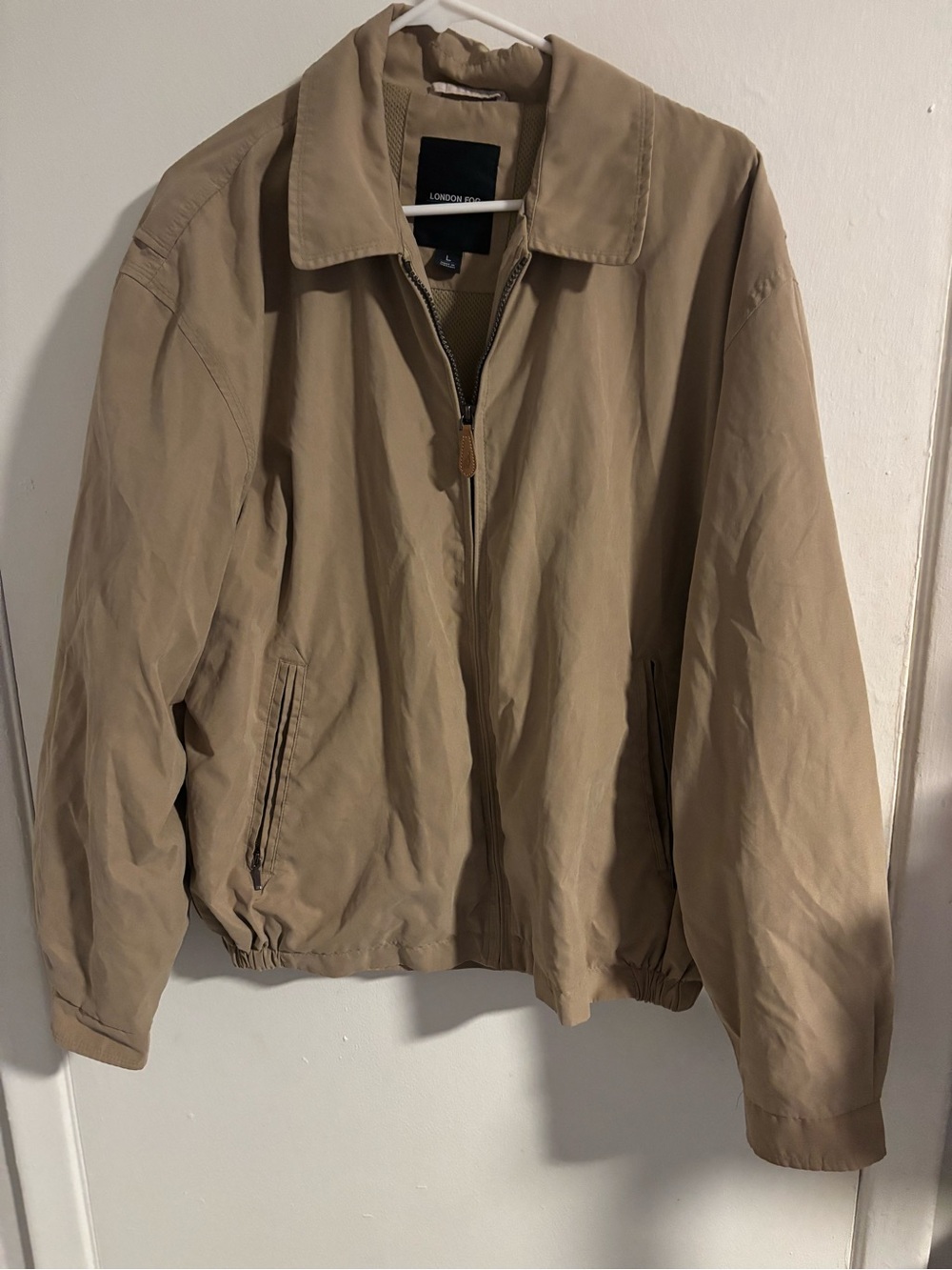London Fog Men’s Tan Khaki Lightweight Full Zip Jacket Size Large